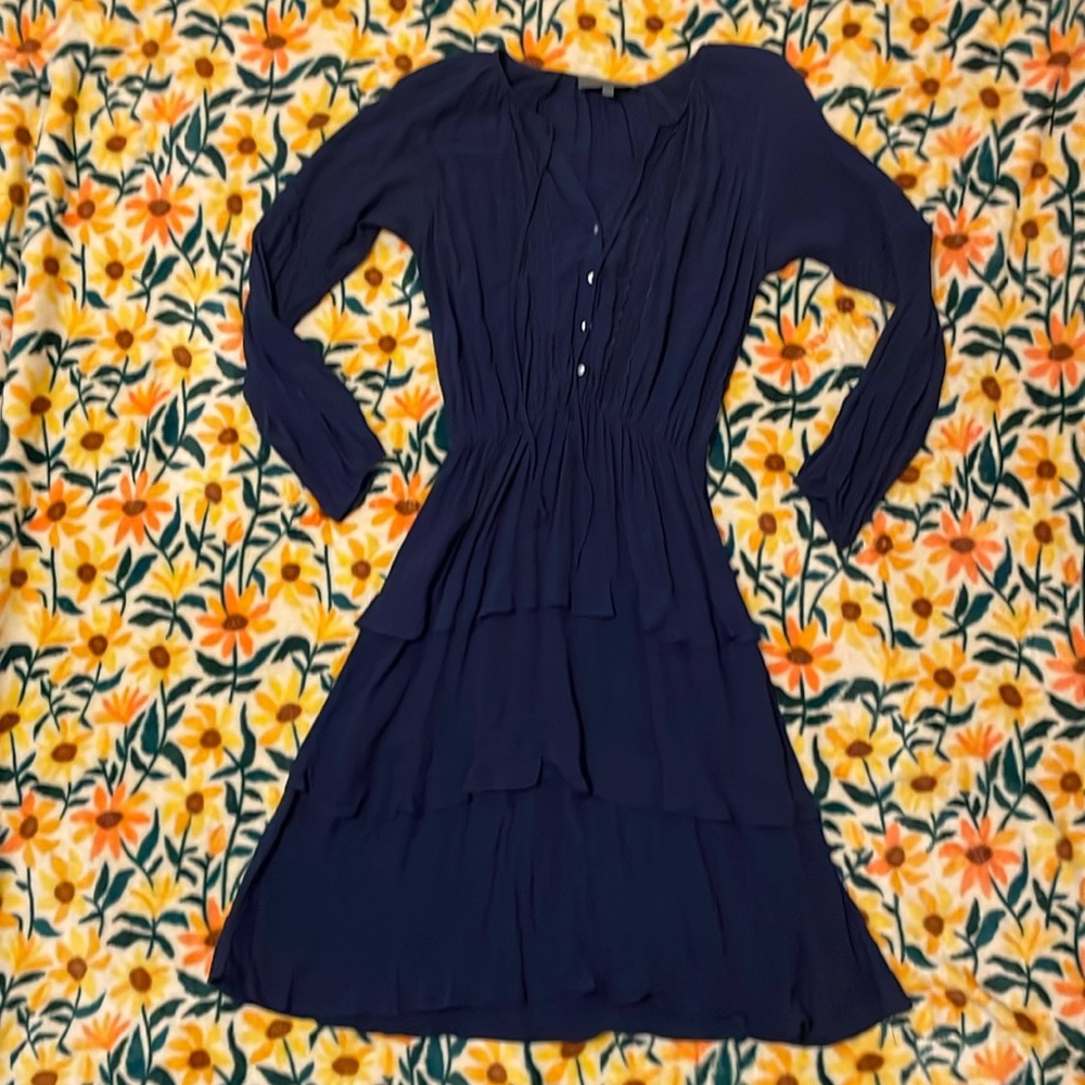Navy Blue Women’s Ruffle Dress